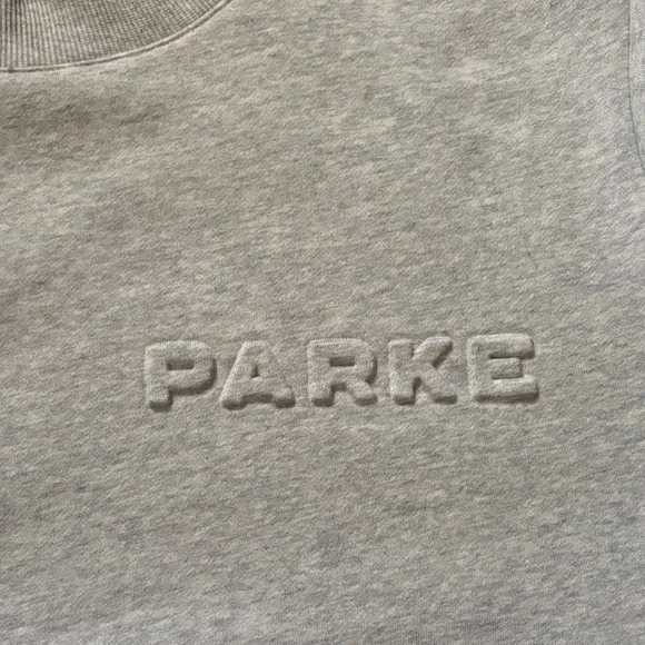 NWT Parke Classic Gray Embossed Mockneck Sweatshirt Size S/M - Picture 5 of 12